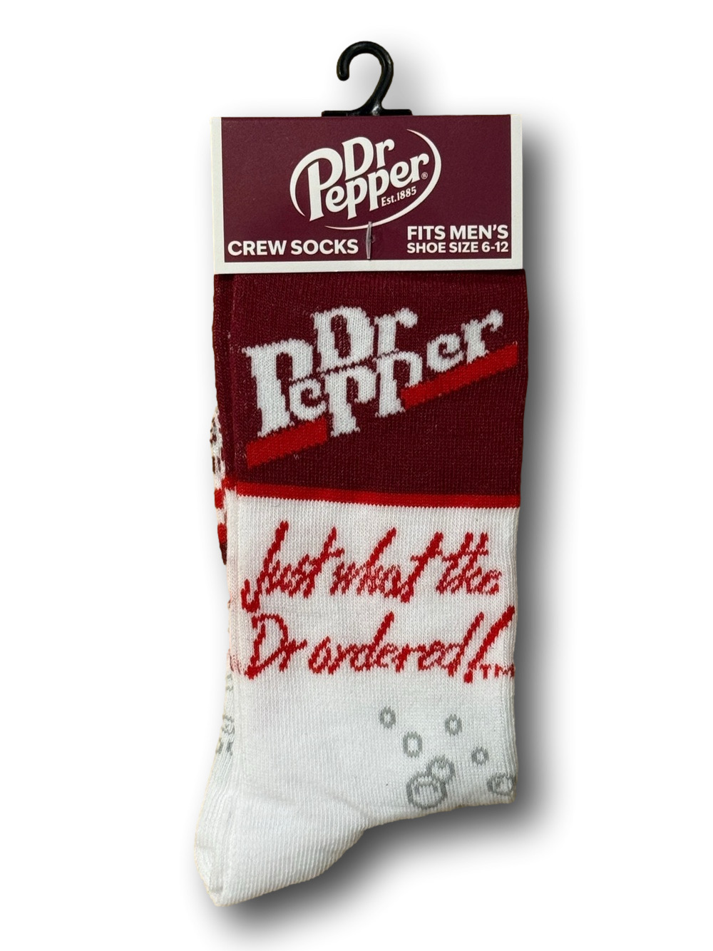 3/$20 Dr. Pepper "Just What The Doctor Ordered!" Funny Novelty Crew Socks - NWT